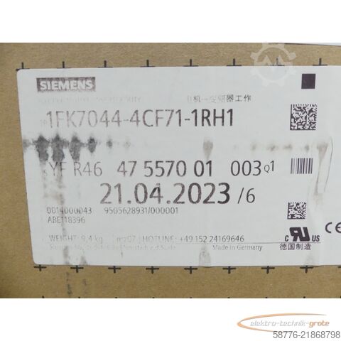 Control unit Siemens 1FK7044-4CF71-1RH1 Motor SNYFR4647557001003 --
