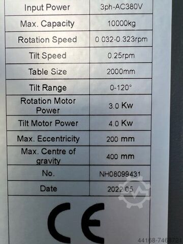 Welding turn table Protec 10 To KT 10 000