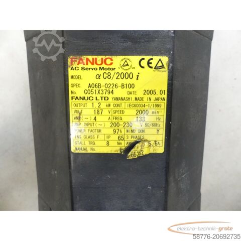 Control unit Siemens Fanuc A06B-0226-B100 Servo Motor SN: C051X3794