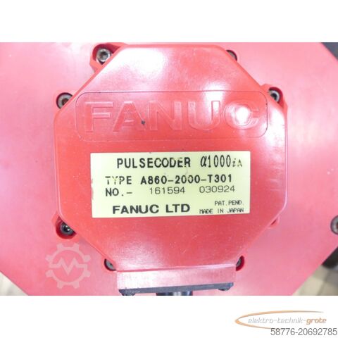Fanuc Motor Fanuc A06B-0266-B100 SN: C03XA7280 + Pulsecoder A860-2000-T301 Servomotor