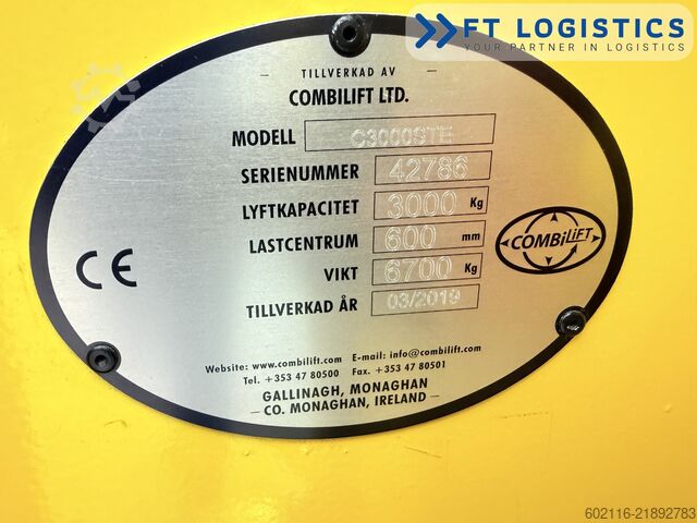 4-way forklift Combilift C3000STE TRIPLEX WIDE POSITIONER CABIN
