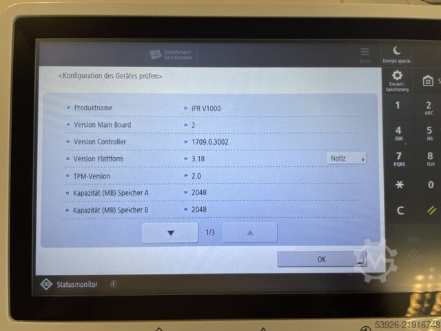 Digital print machine Canon imagePRESS V1000 incl. Fiery, booklet, paper deck