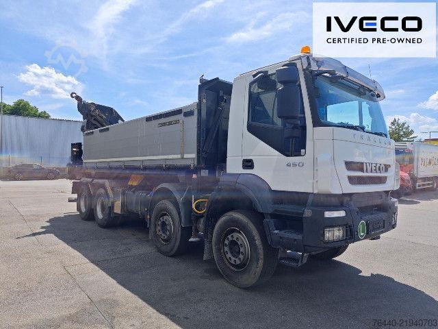 Kipper LKW IVECO TRAKKER mit EFFER Kran 470/5S !!!Motor neu!!!