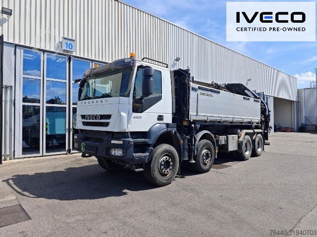 Kipper LKW IVECO TRAKKER mit EFFER Kran 470/5S !!!Motor neu!!!