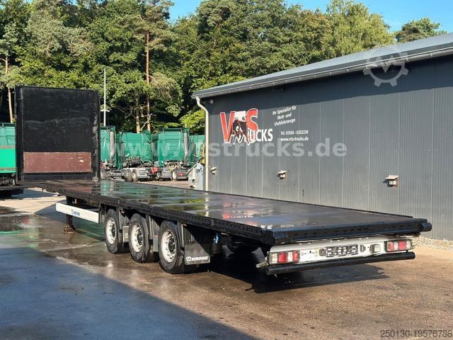 Open semitrailer KRONE SD Mega Plateu Strohauflieger Jumbo BPW Scheibe
