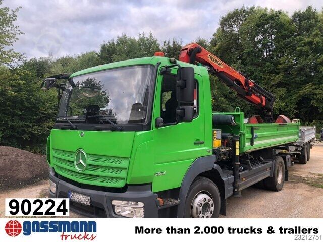 Kipper LKW Mercedes-Benz Atego 1224 4x2, Kran Palfinger PK 9.501, Funk