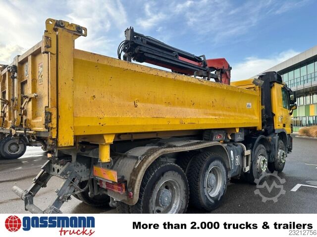Kipper LKW Mercedes-Benz Actros 4144 K 8x4, Kran Palfinger PK18002-EH,