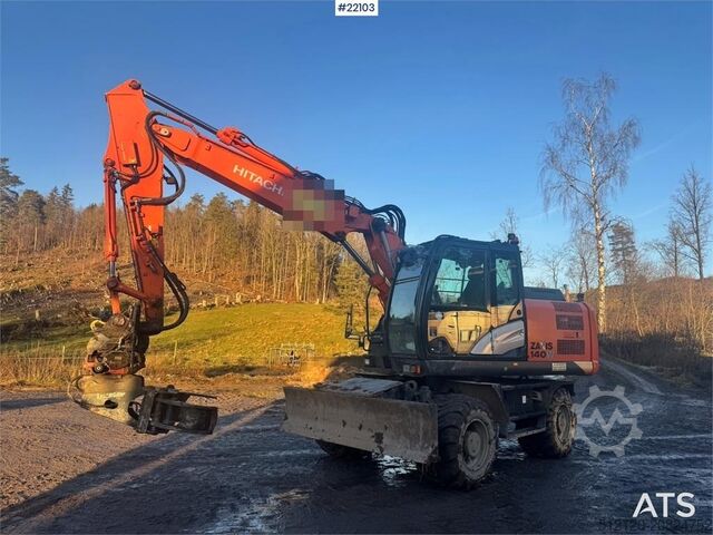 Wheel excavator Hitachi ZX140W-5B wheeled excavator with rototilt, 3 bucke