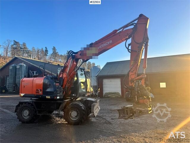 Wheel excavator Hitachi ZX140W-5B wheeled excavator with rototilt, 3 bucke