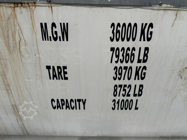 Tank container Welfit Oddy 20FT SWAPBODY 31.040L /  T7 / IMO-1 / AMKD / 5Y...