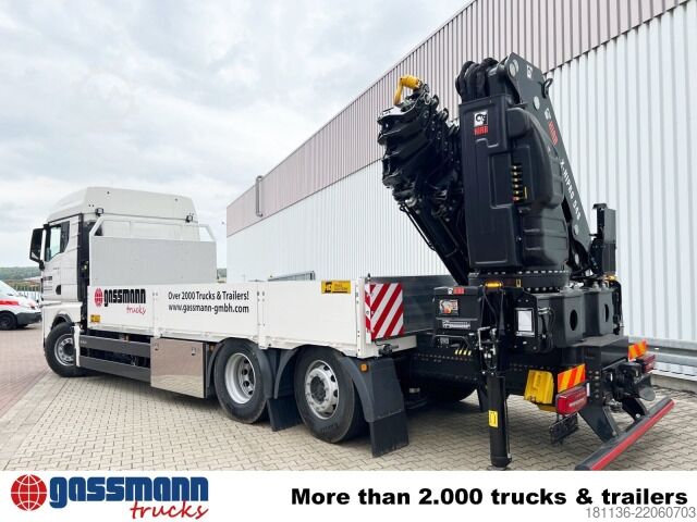 Flatbed truck MAN TGX 26.510 6x2-4 LL, Hiab X-HiPro 548 E-8 Kran ,