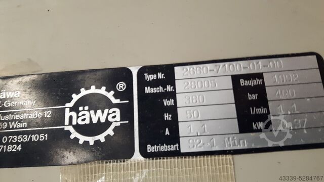 Hole punching machine häwa 400bar