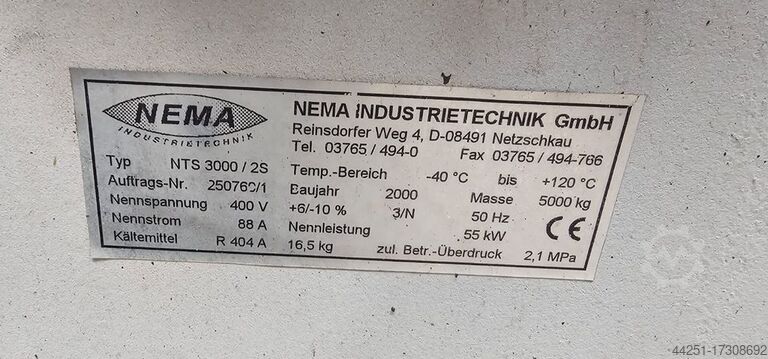 Temperature shock chamber climate test Nema NTS 3000 / 2S