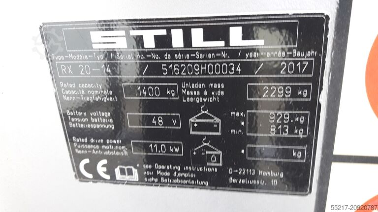 Forklift ID No.: H00034 STILL RX20 - 14