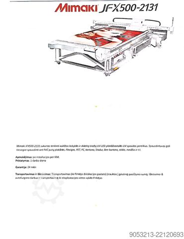 Mimaki JFX500-2131 UV LED printer CMYK+White Mimaki JFX500-2131