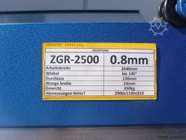 BENDING BENCH Prod-Masz ZGR2500/0,8
