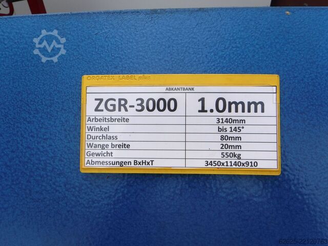Sheet metal folder PROD-MASZ ZGR3000/1,0