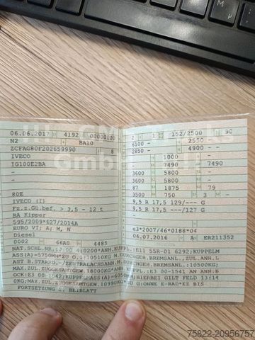 Three-way tipper van IVECO Eurocar 80-210 / Dreiseitenkipper / WENIG KM