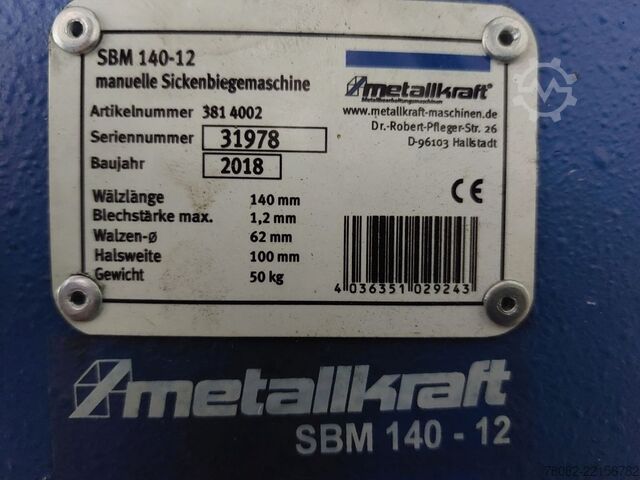 Crimping and flanging machine METALLKRAFT SBM 140-12