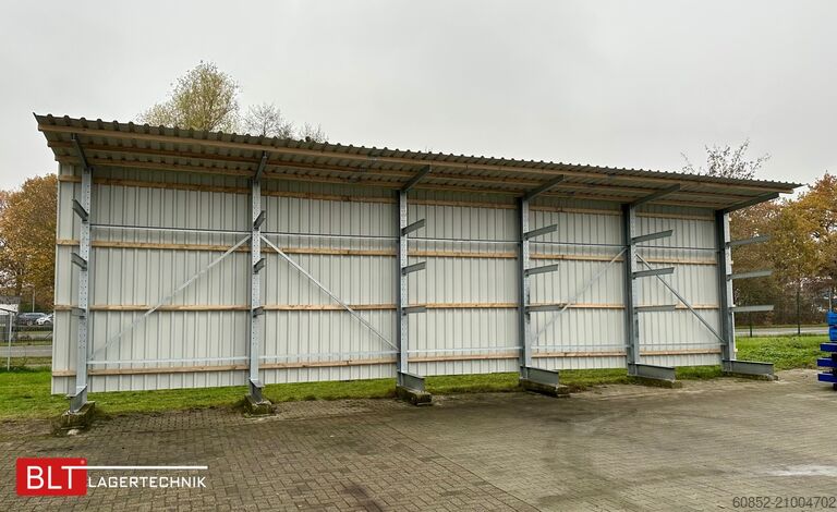 Cantilever rack Kragarmregal mit Dach & Rückwand H:400cm Fuß + 3 Ebenen