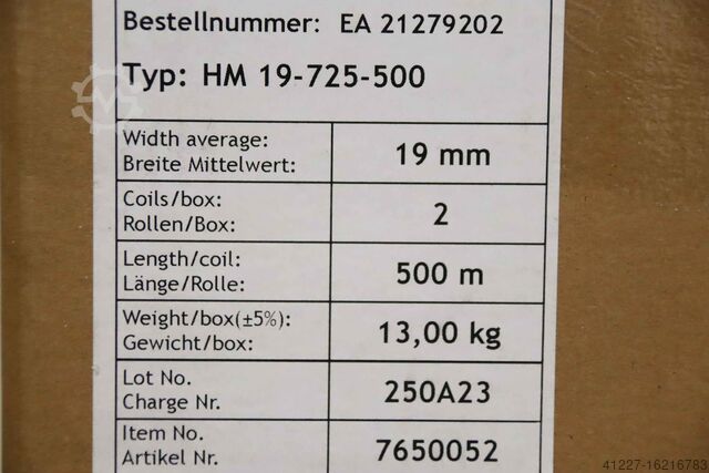 Plastic strapping tape 19 mm 2 rolls unbekannnt HM 19-725-500