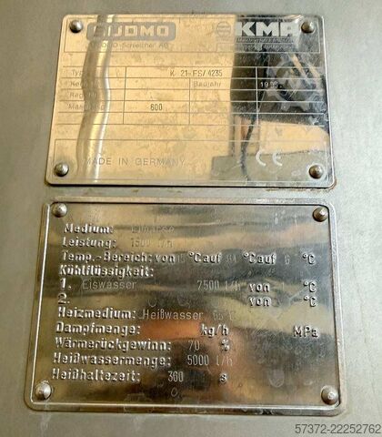 Pasteurization Plant Sanovo/Südmo/KMA Type 3000/K 21-FS-4235
