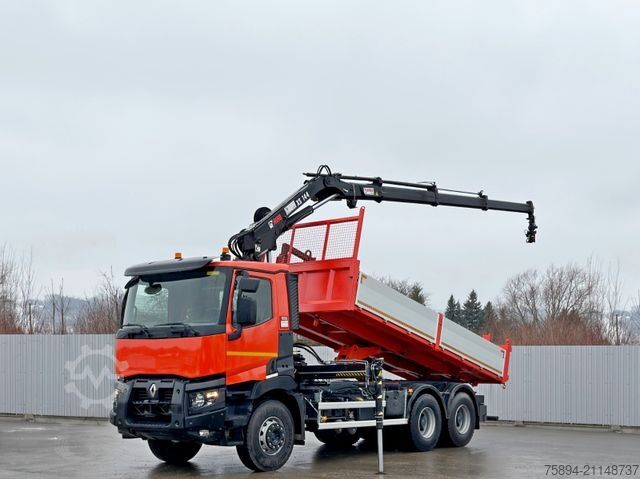Autokran RENAULT C 430 *KIPPER 5,60m* HIAB 144 BS - 3 HIDUO* 6x4