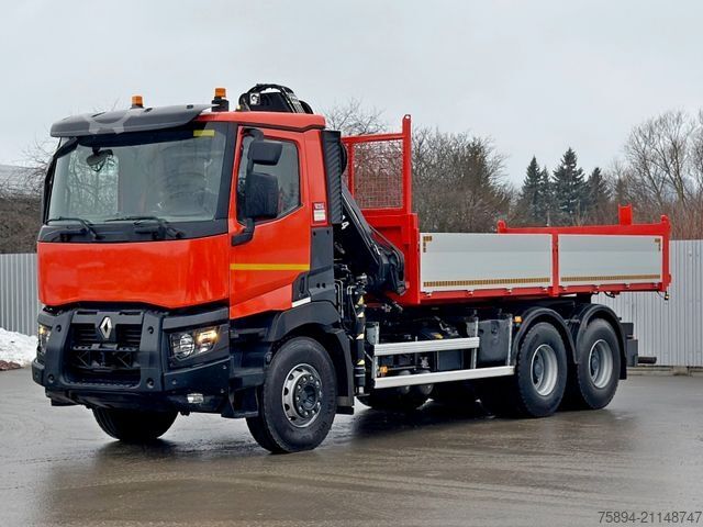 Kipper LKW RENAULT C 430 *KIPPER 5,60m* HIAB 144 BS - 3 HIDUO* 6x4