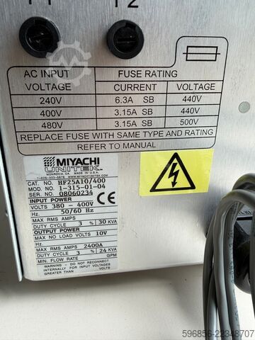 Miyachi Unitek HF25 – Controller for resistance welder DC 380–400 V Miyachi Unitek HF25 – Sterownik do zgrzewarki oporowej DC 380–400 V Miyachi Unitek HF25 – Sterownik do zgrzewarki oporowej DC 380–400 V