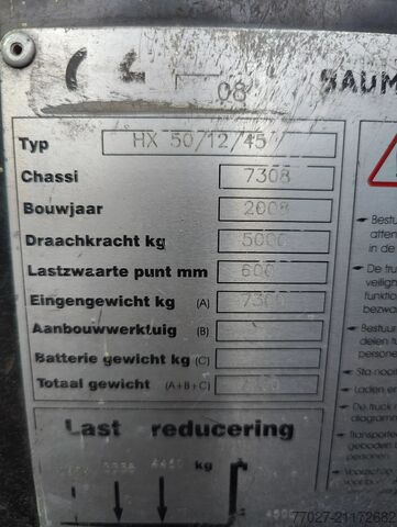 Seitenstapler Baumann HX 50/12/45 5000 kg