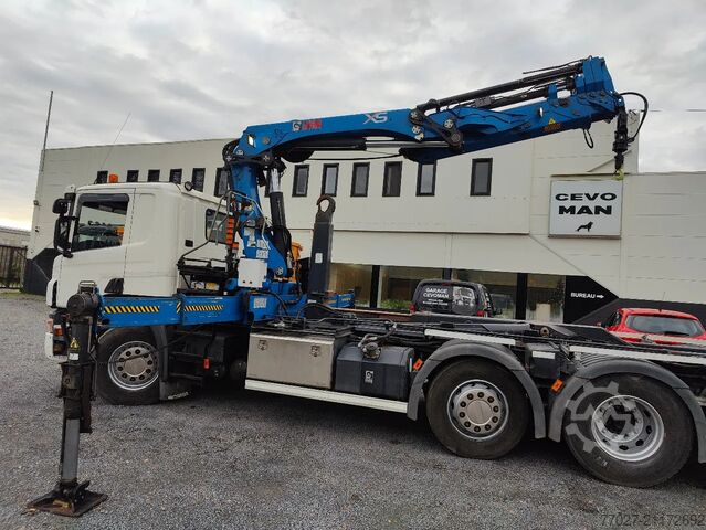 Hakenarmsystem Scania P360 8x2 Tridem container Crane HIAB 244