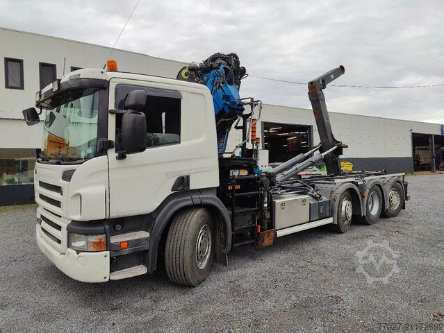 Hakenarmsystem Scania P360 8x2 Tridem container Crane HIAB 244