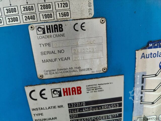 Hakenarmsystem Scania P360 8x2 Tridem container Crane HIAB 244