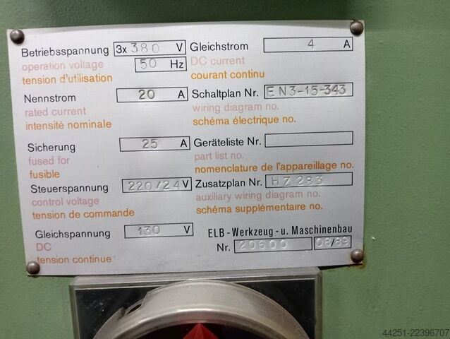 Precision surface grinding machine ELB-Werkzeug- u. Maschinenbau 20600