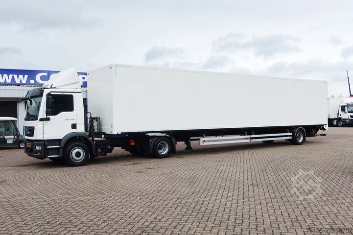 Standard tractor MAN TGM 15.290 Trekker + Heiwo city trailer geisole...
