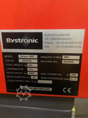 CO2 laser cutting machine Bystronic Bystar 3015