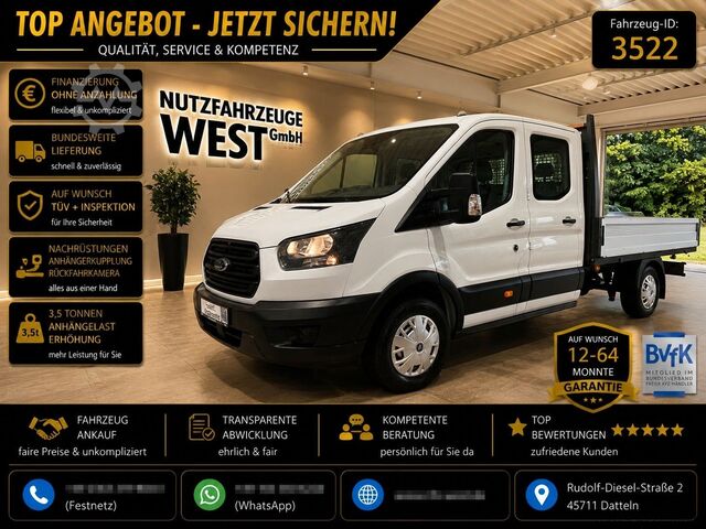 Pick-up van FORD Transit TDI Maxi DoKa Pritsch=3300mm*Garantie*