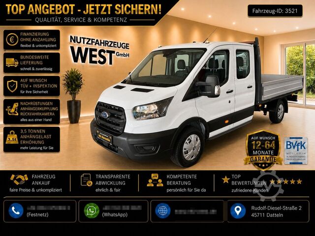 Pick-up van FORD Transit TDI Maxi DoKa Pritsch=3300mm*Garantie*