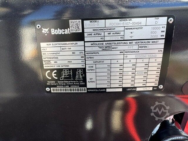 Dieselstapler Bobcat D160S-9 Neugerät 60 Monate 0% Finanzierung ab Lager verfügbar