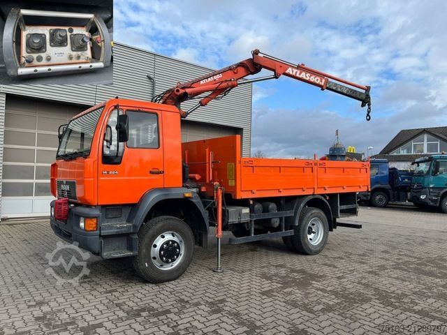 LKW mit Pritsche (offen) MAN L2000 14.224 LAK 4x4 Pritsche Kran Atlaskran+Fun