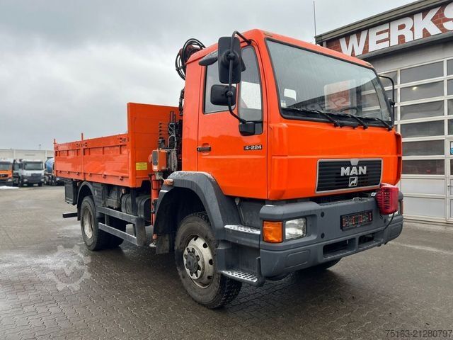 LKW mit Pritsche (offen) MAN L2000 14.224 LAK 4x4 Pritsche Kran Atlaskran+Fun