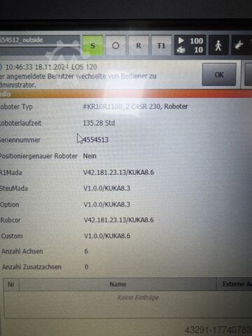 Industrial robot KUKA KR10 R1100-2 / SEL KRC4 komplett