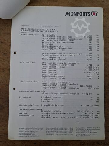 Cycle-controlled lathe Monforts KNC 5 - 1500