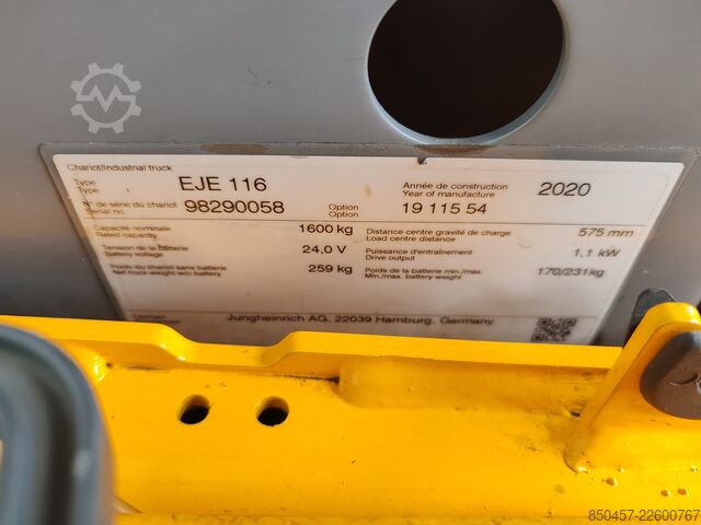 Elektrische Niederhubwagen Jungheinrich EJE 116 1.6t/ 719h/ 250ah