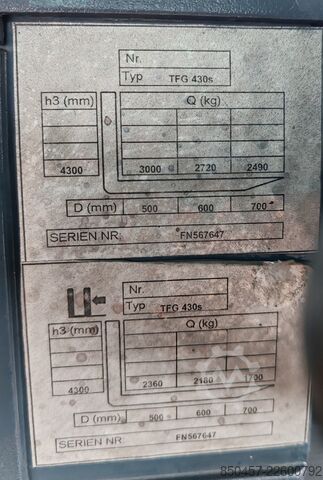 LPG-Gabelstapler Jungheinrich TFG 430s 1555h/ 4.3m/ 4v