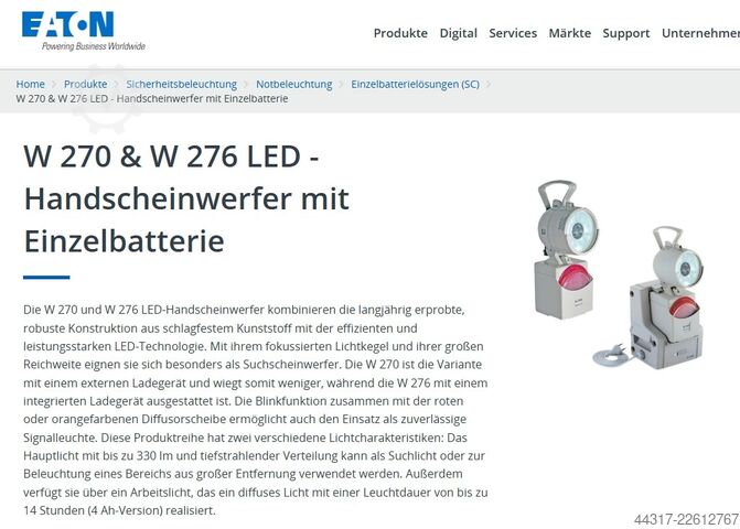 LED-Handscheinwerfer Eaton W 270.34 LED Upgrade