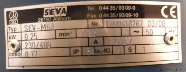 Elektromotor 0,25 kW 2755 U/min Seva SEV-M63