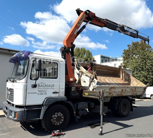 Dreiseitenkipper LKW MAN FE 280, PK 12.502, Funk, Greifer