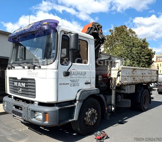 Dreiseitenkipper LKW MAN FE 280, PK 12.502, Funk, Greifer