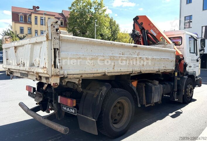 Dreiseitenkipper LKW MAN FE 280, PK 12.502, Funk, Greifer